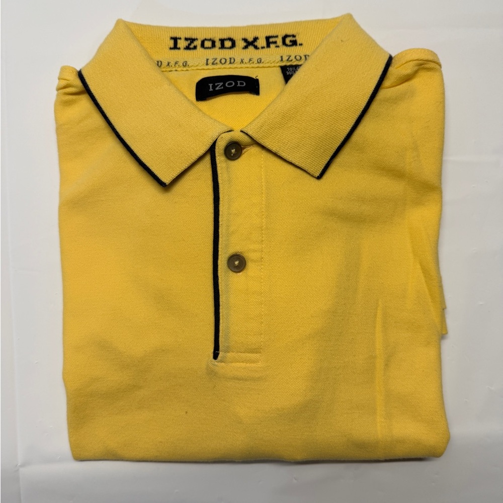 Izod‎ Men’s Yellow Polo with Black Contrast Piping